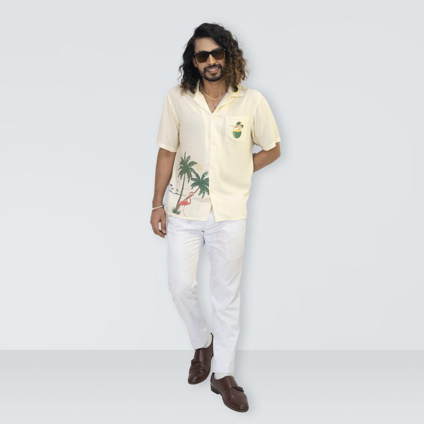 Men's Rio Coconut Dream Linen Camp Shirt for Beach Vacation