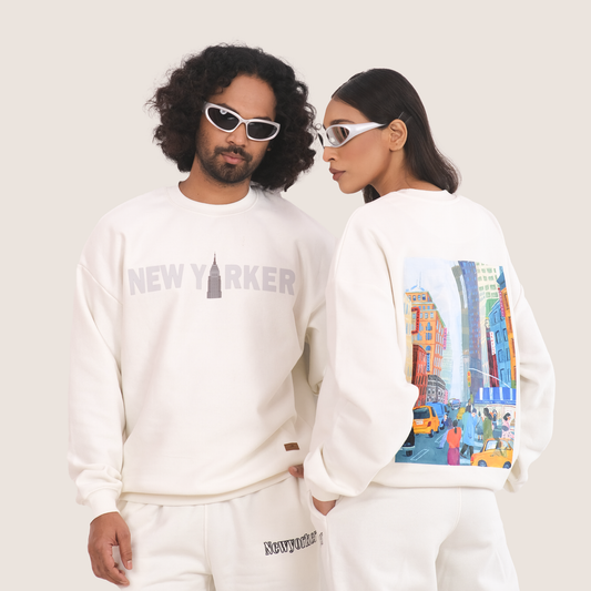 New Yorker Street Art Oversized Crewneck Sweatshirt Unisex Urban Fashion -men & Women's