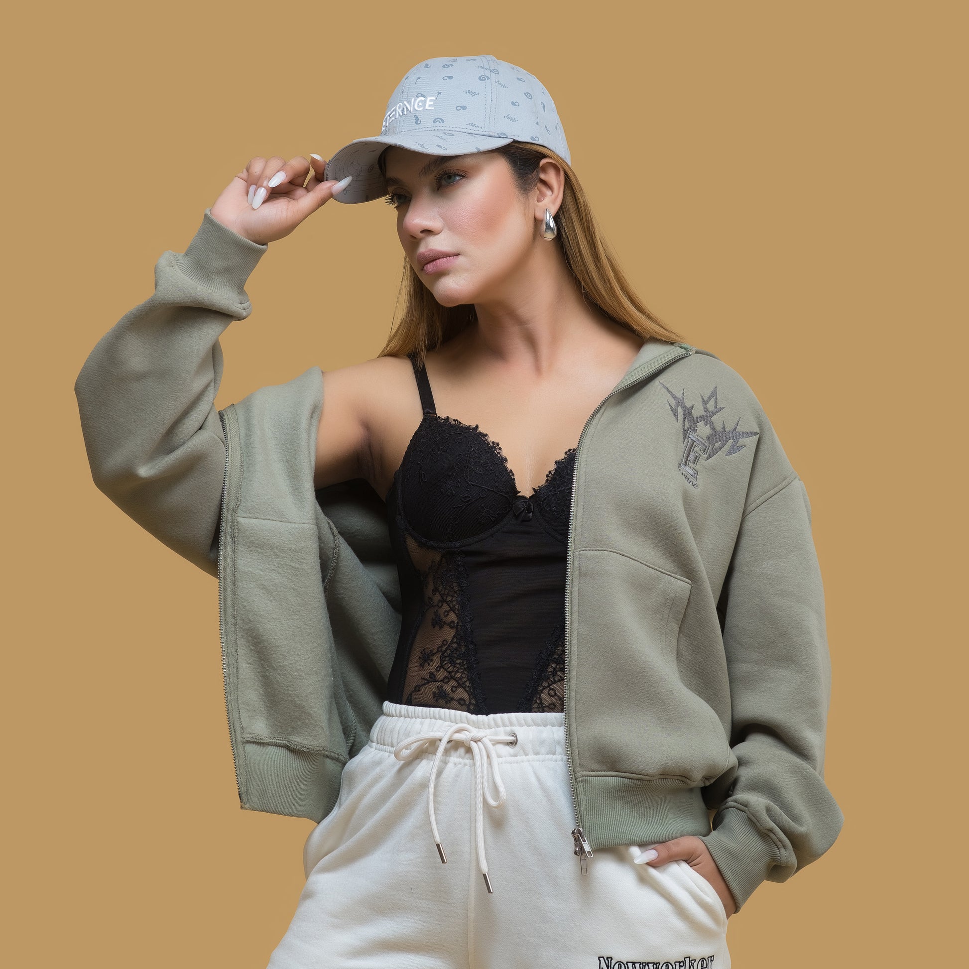 olive green hoodie for women