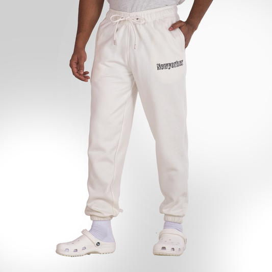 Men's New Yorker Ecru Casual Jogger Stylish Comfort  -White