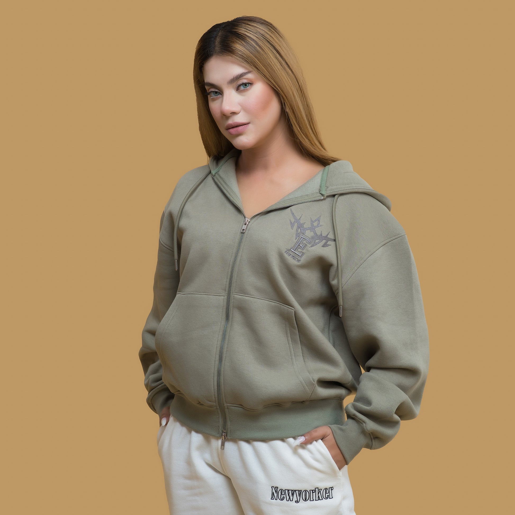 drop shoulder hoodie