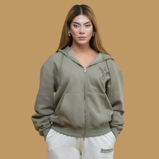 olive green hoodie