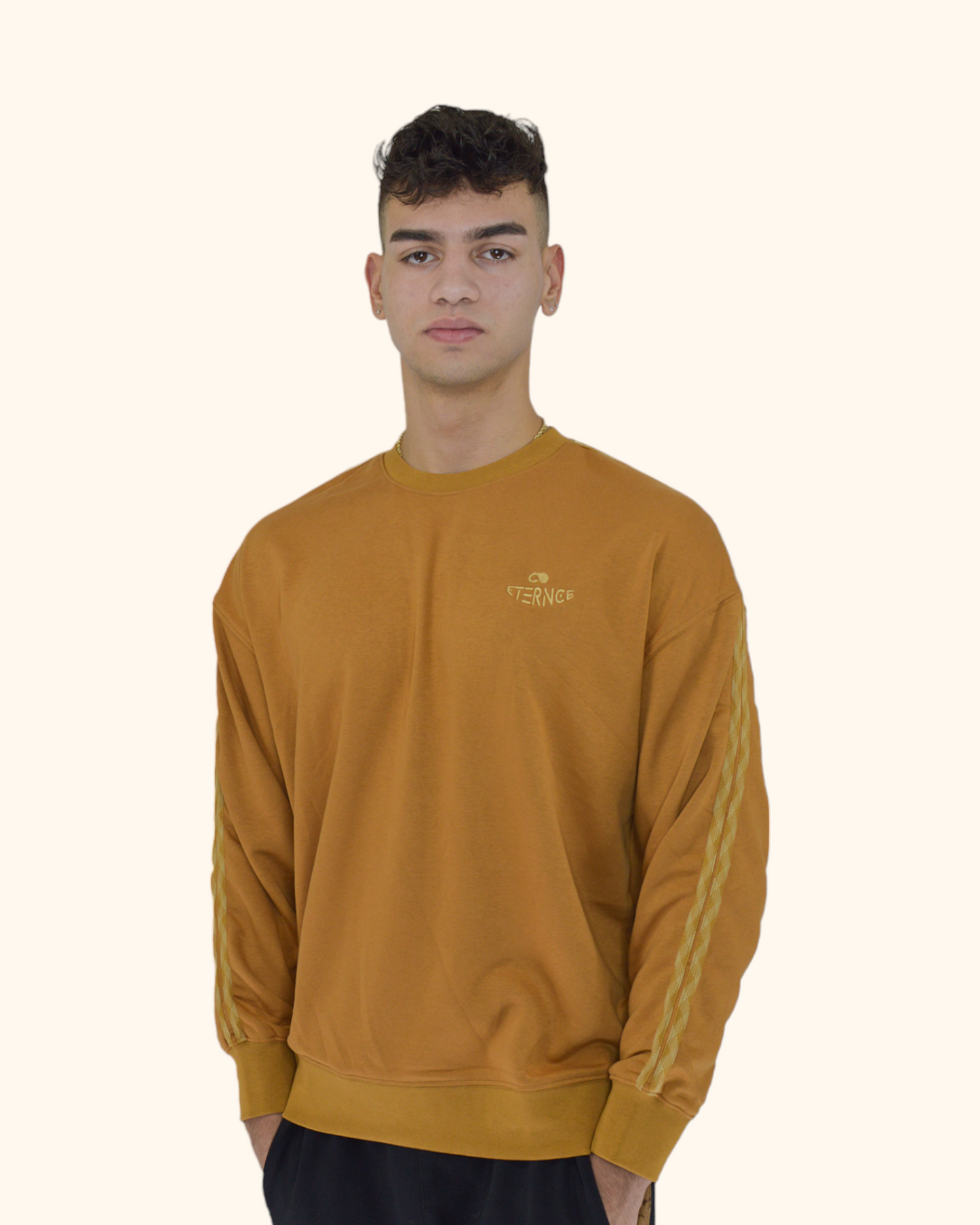 Striped Crewneck Sweatshirt Versatile Men's Fashion Staple