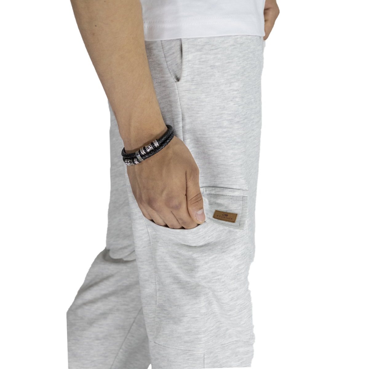 Men's Relaxed Utility RABIT Comfy Cargo Joggers- White color 