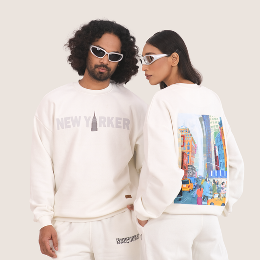 New Yorker Street Art Oversized Crewneck Sweatshirt Unisex Urban Fashion -men & Women's 