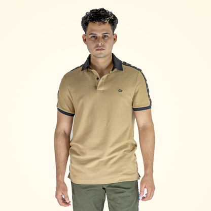 Classic Elegance Men's Slim Fit Beige Polo - Eternce Shop