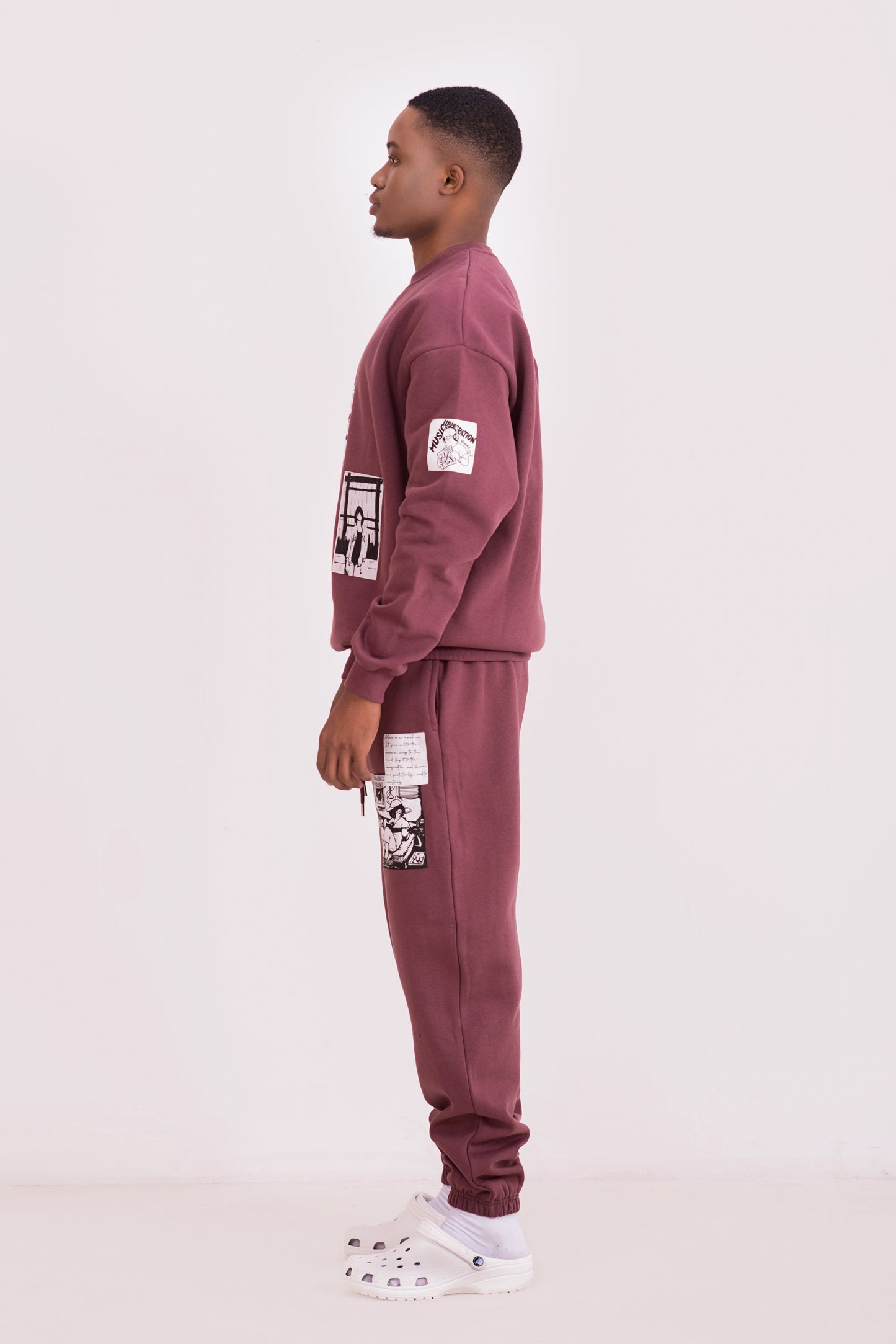 Men's Vintage Music Legend Sweatshirt and Jogger Set 