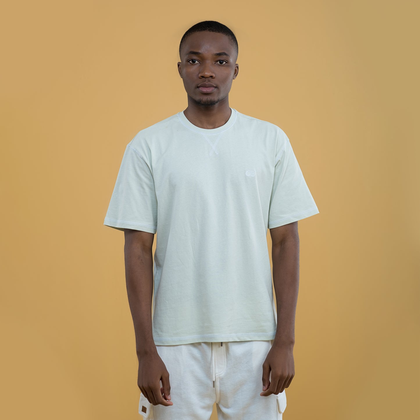 Light Mint Green Drop Shoulder T-Shirt – Relaxed & Stylish