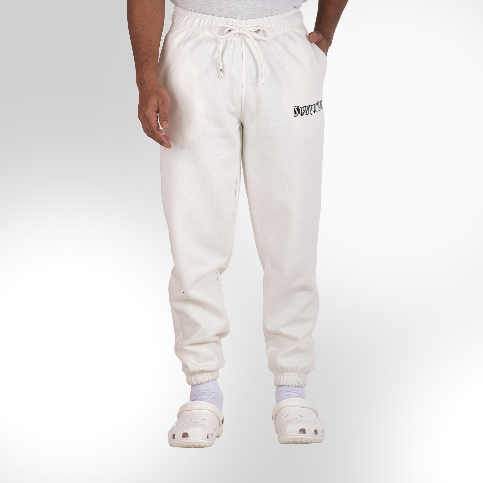 Unisex  100% Cotton Sweatpants Boys and Girls -White 