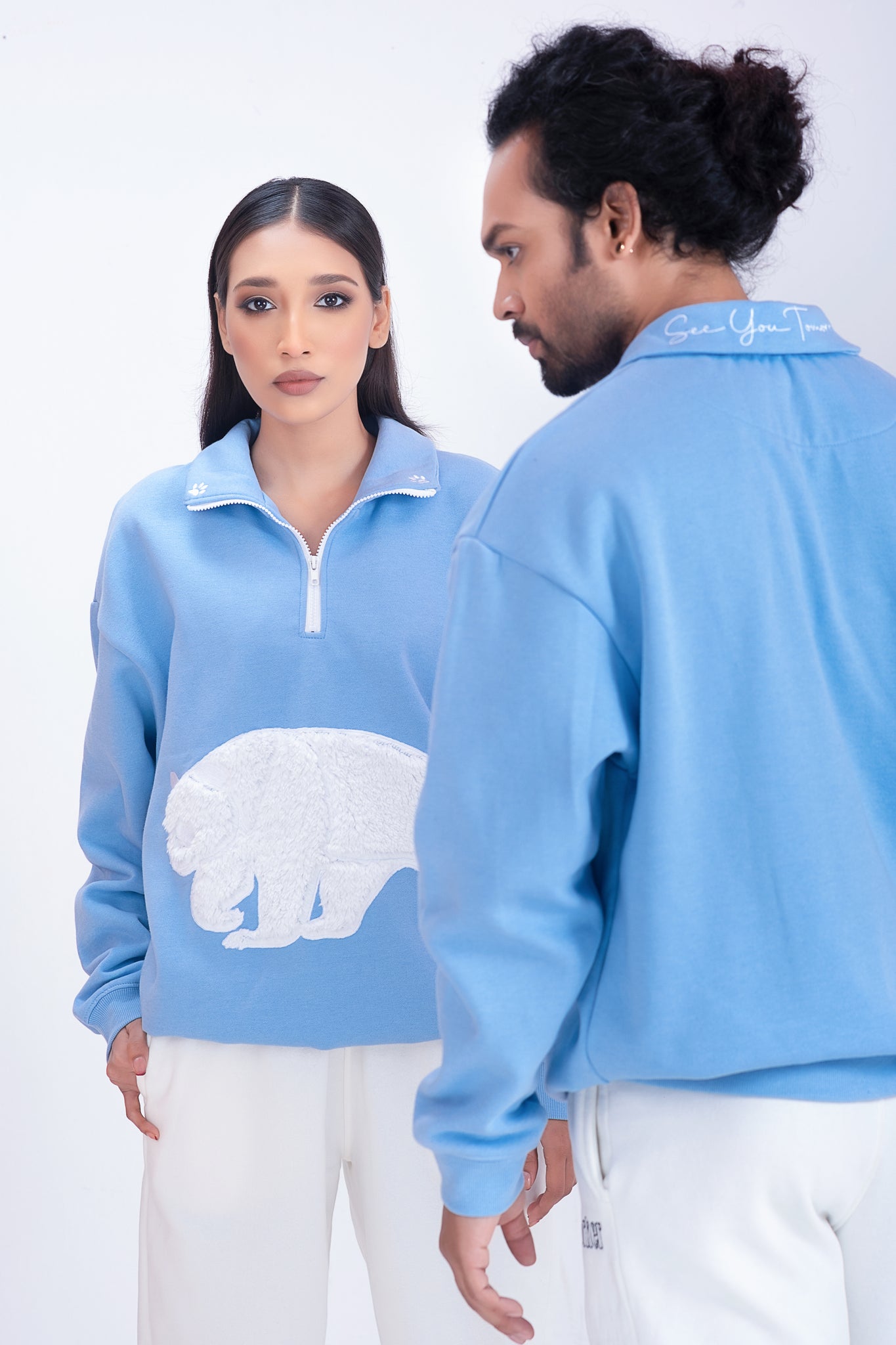 Panda Print Zipper Sweatshirt Cute and Comfortable for men and women