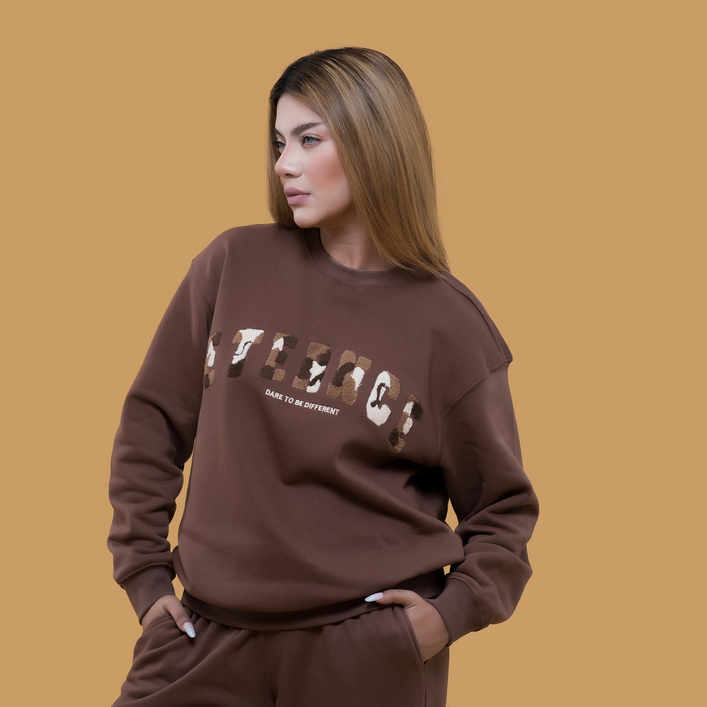Chocolate Brown Vintage Crew neck Sweatshirt 