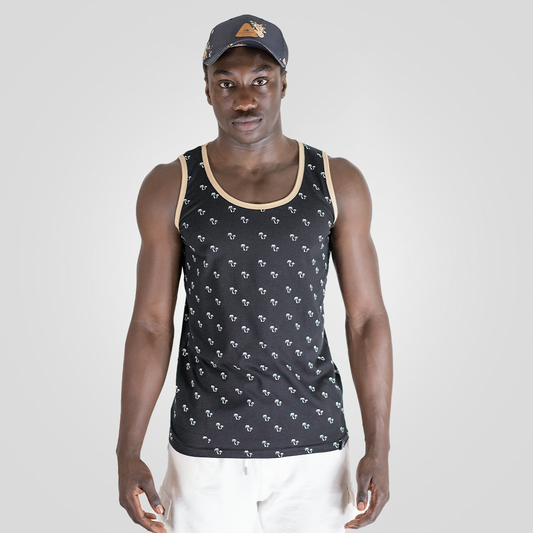 Men's Tank with Palm Paradise _ Black 