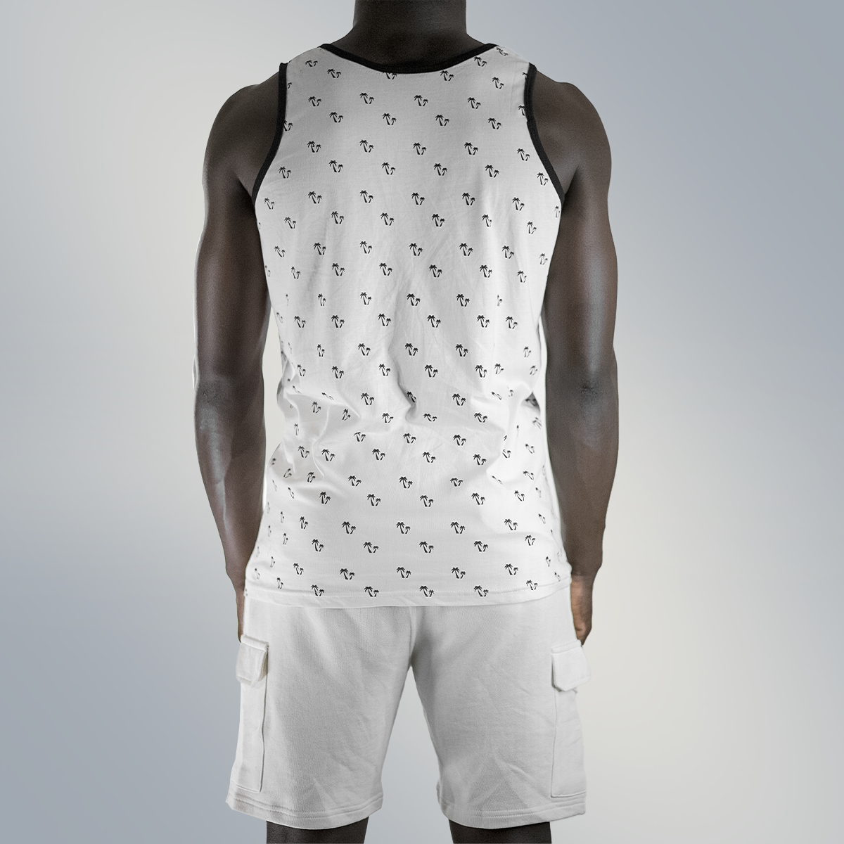 Men's 100% Cotton Tank Tops -White &black graphic