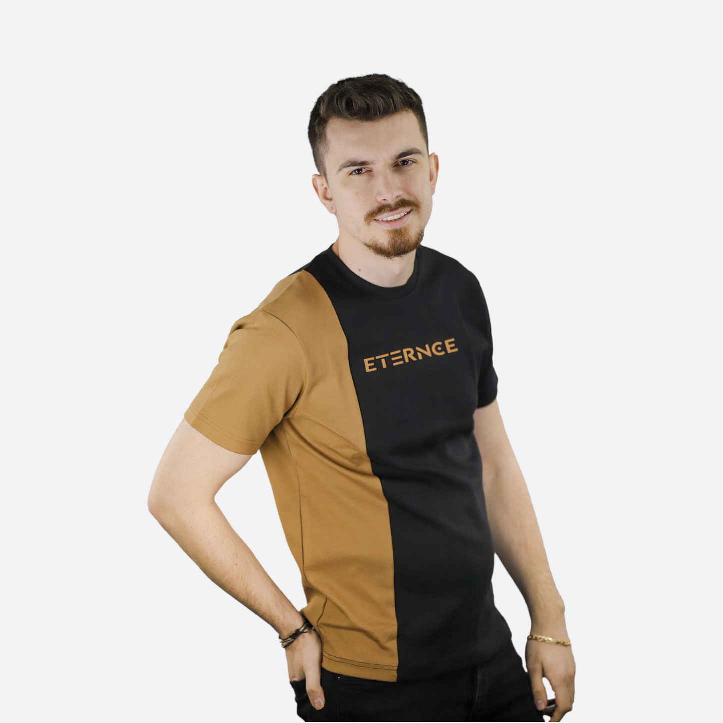 Warm Embrace Honey Brown T-Shirt by Polyshades for boys 