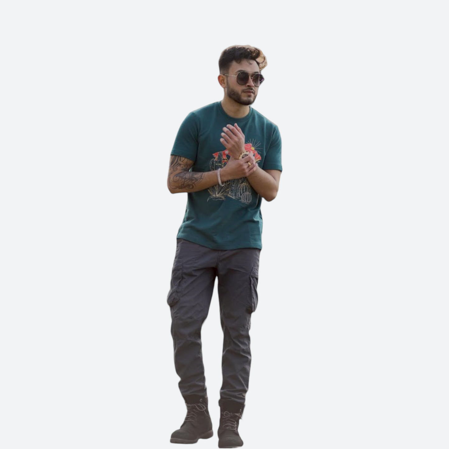 Men's Saguaro Flower Graphic Tee Chic and Trendy Casual Wear