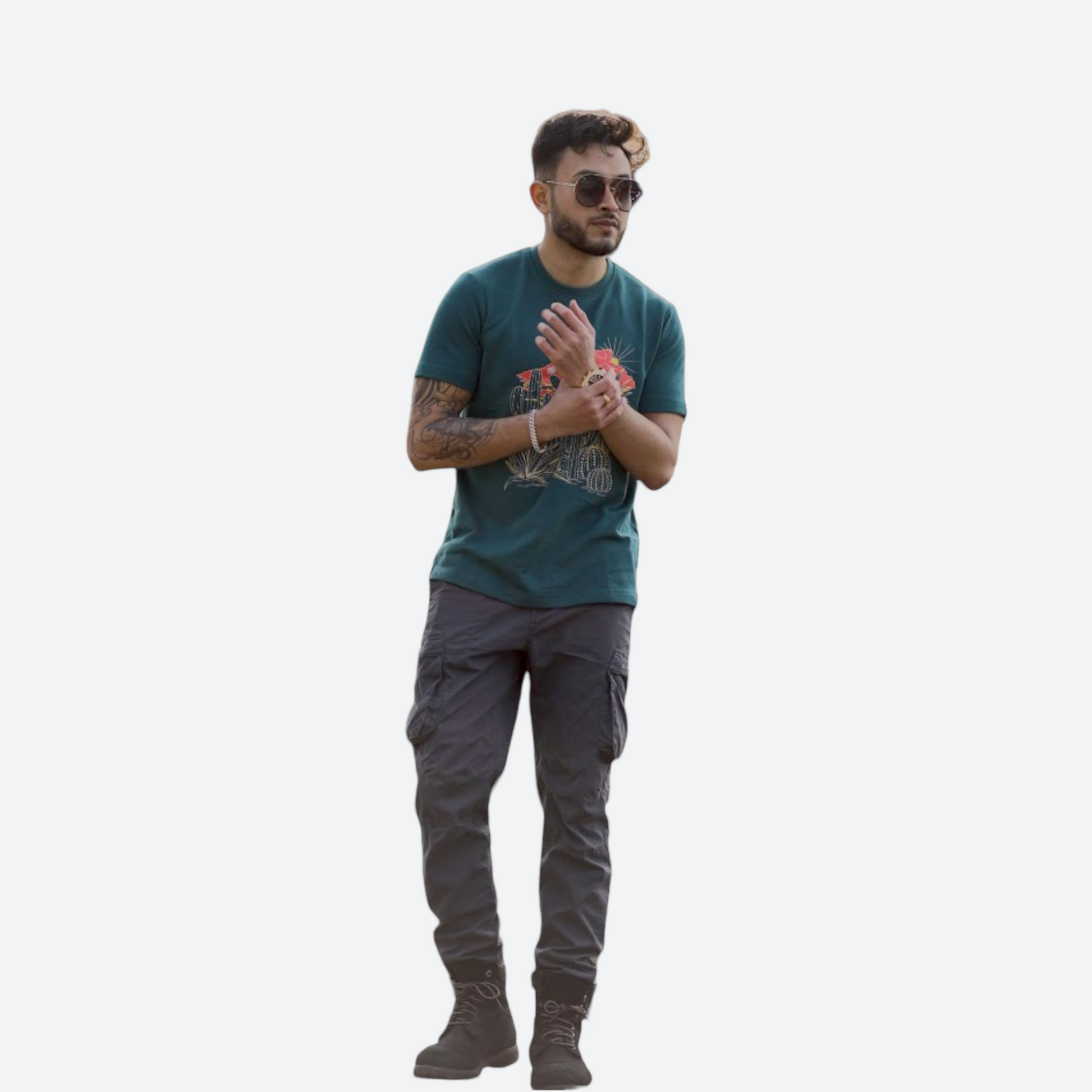 Men's Saguaro Flower Graphic Tee Chic and Trendy Casual Wear