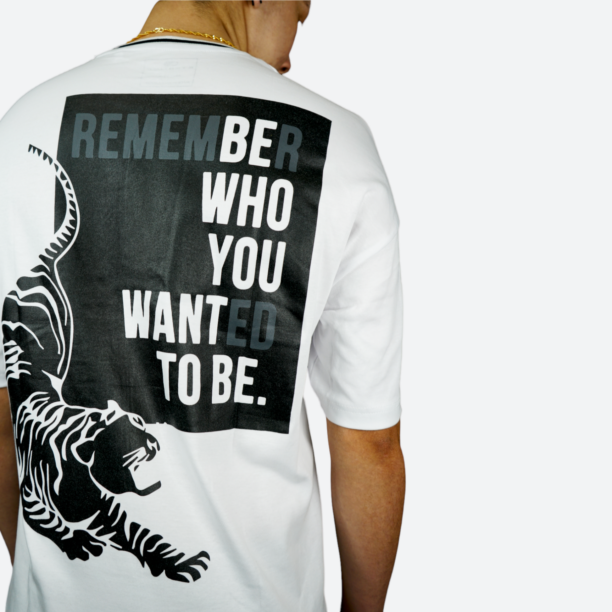 Drop Shoulder Oversized Tiger Print Men's T Shirt
