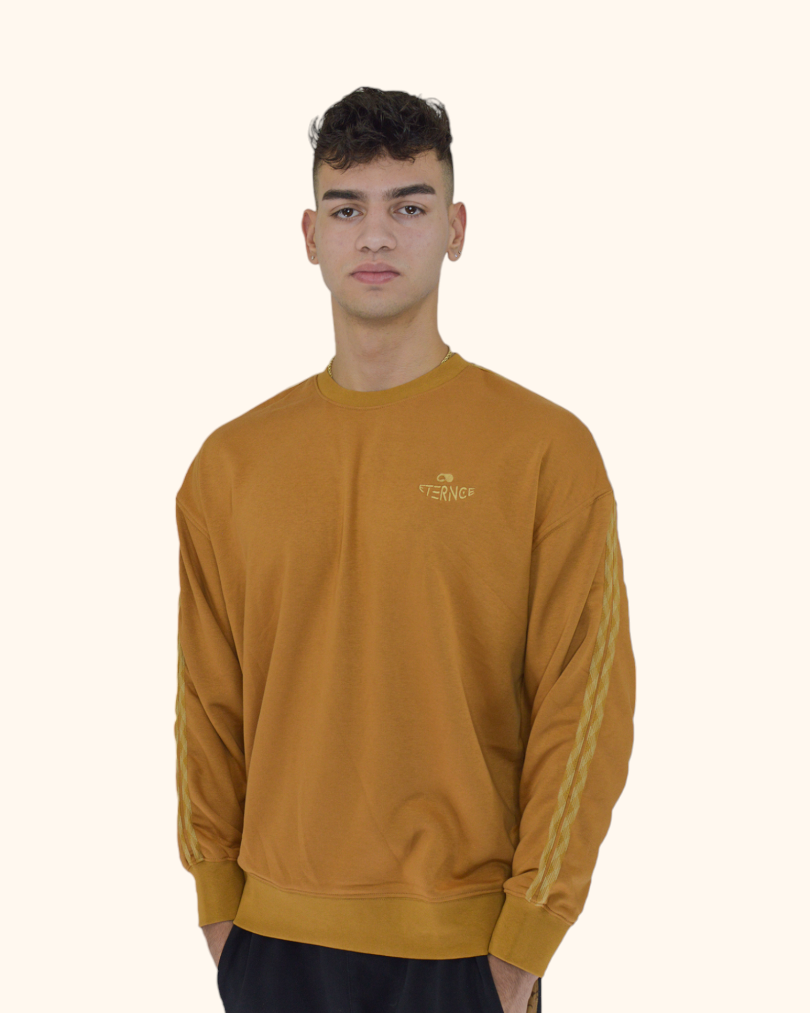 Striped Crewneck Sweatshirt Versatile Men's Fashion Staple