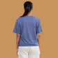 Deep Blue Short-Sleeve Drop Shoulder T Shirt