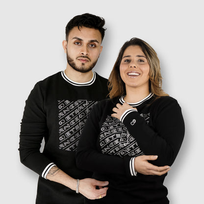 Unisex Crewneck t-shirt for men & Women's  - Black with Graphic 